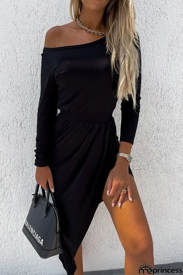 Choose Wisely Cotton Blend Asymmetry Midi Dress