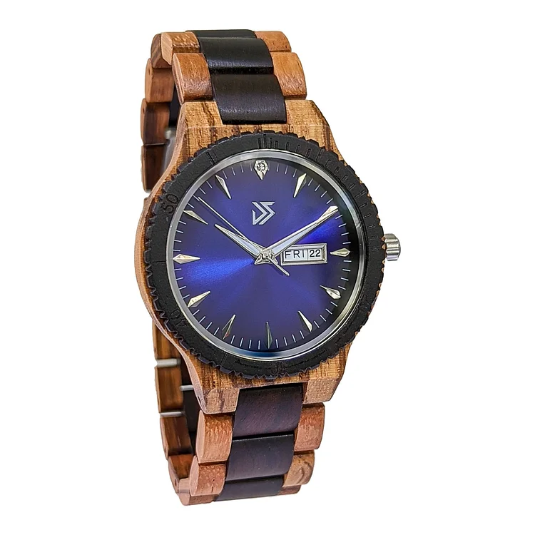 Groomsmen Set of 10 Wooden Watch Justo | Blue
