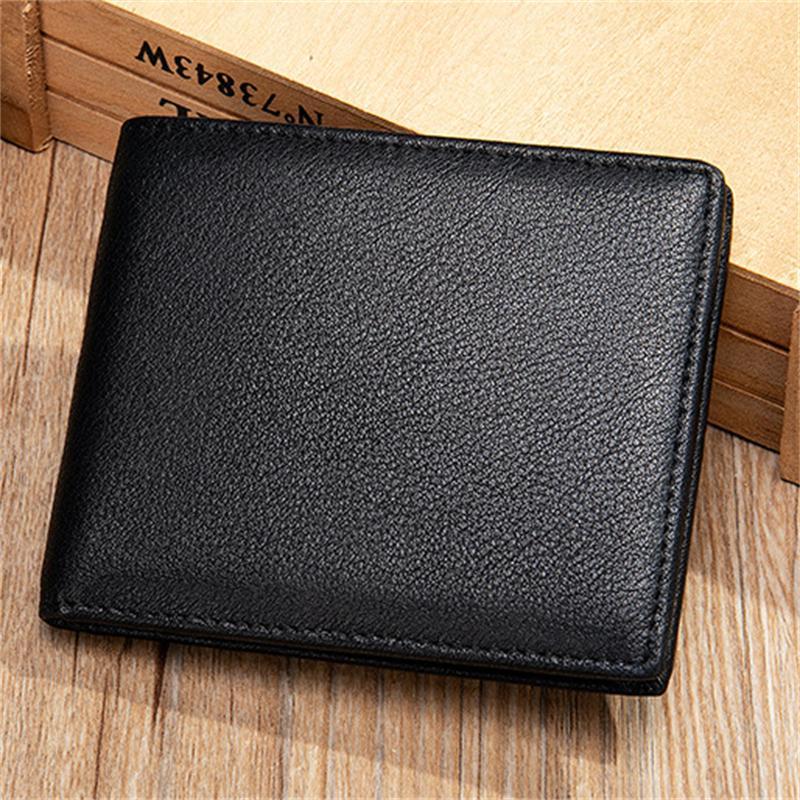 Retro Simple Solid Color Leather Wallet