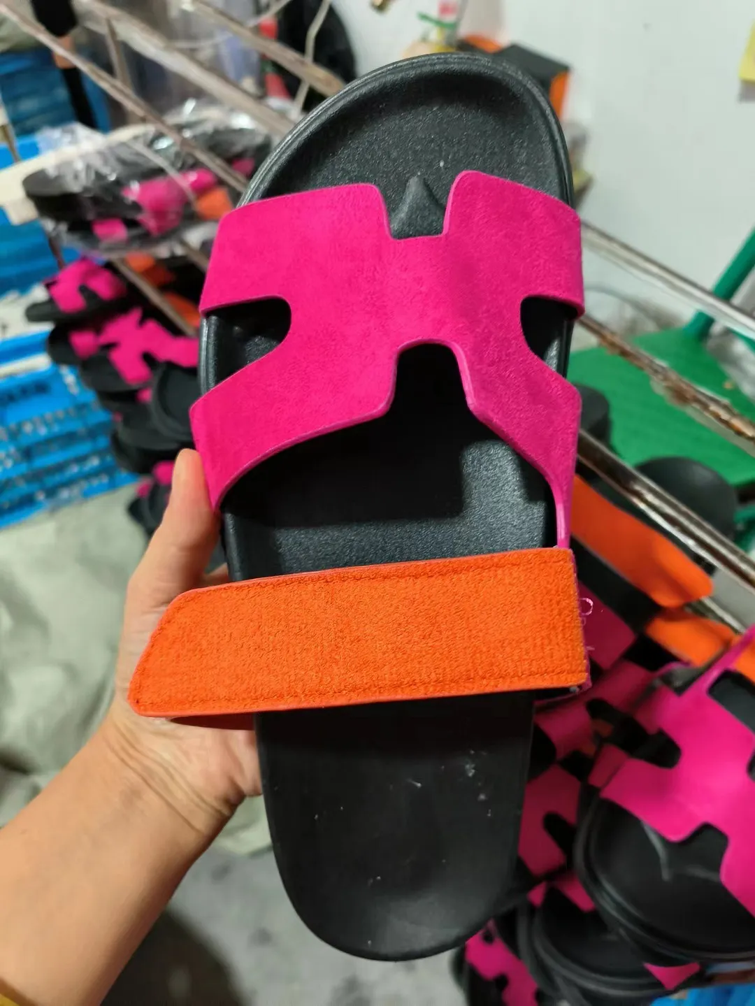 Breakj Breakj Summer New Thick Bottom Cool Slippers Large-Size Magic Sticker Outside Wearing Casual Women's Shoes