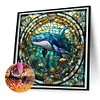 Diamond Painting-DIY Full Round Drill Stained Glass Art Whale