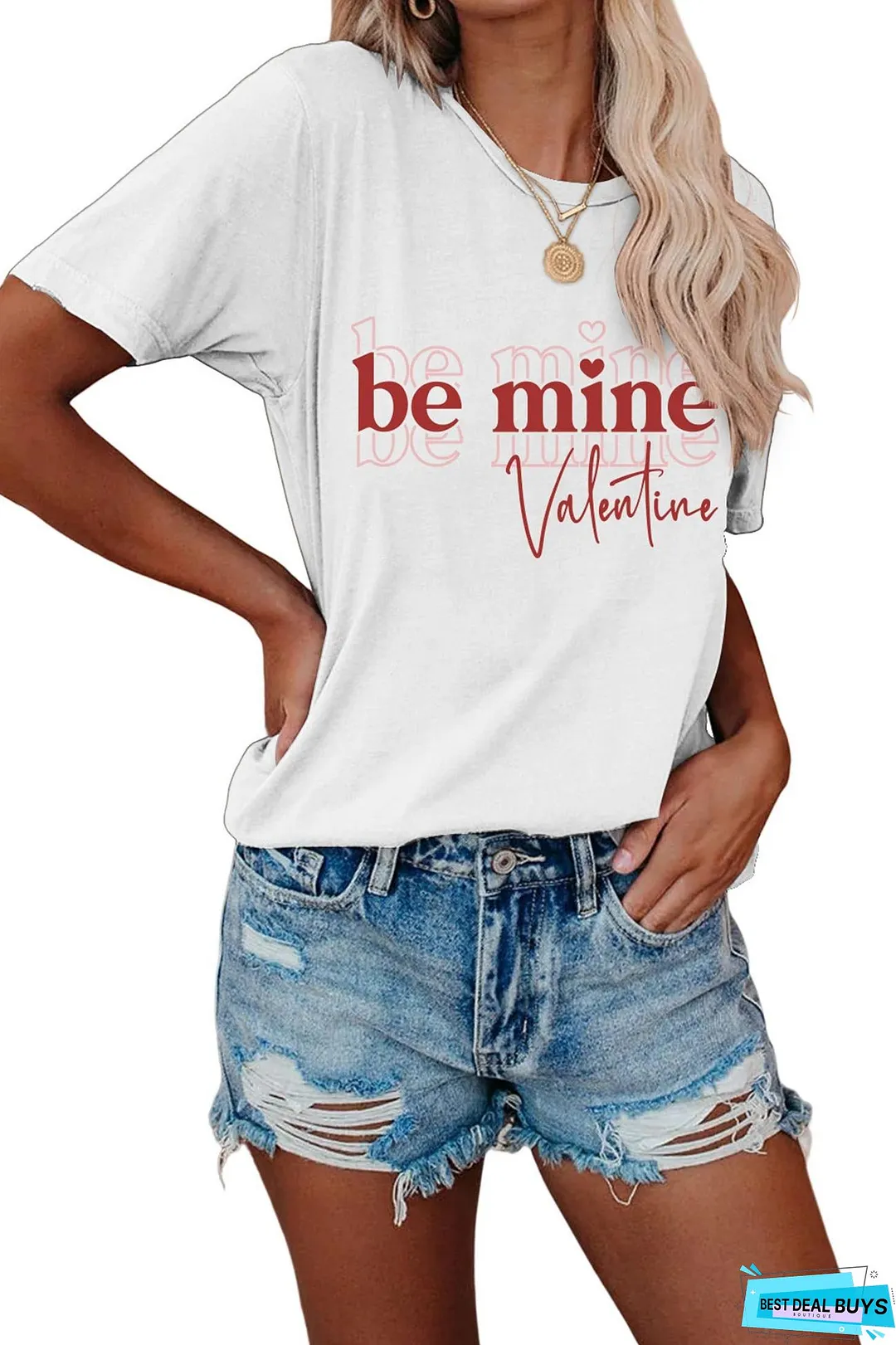 Be Mine Letter Graphic T-shirt