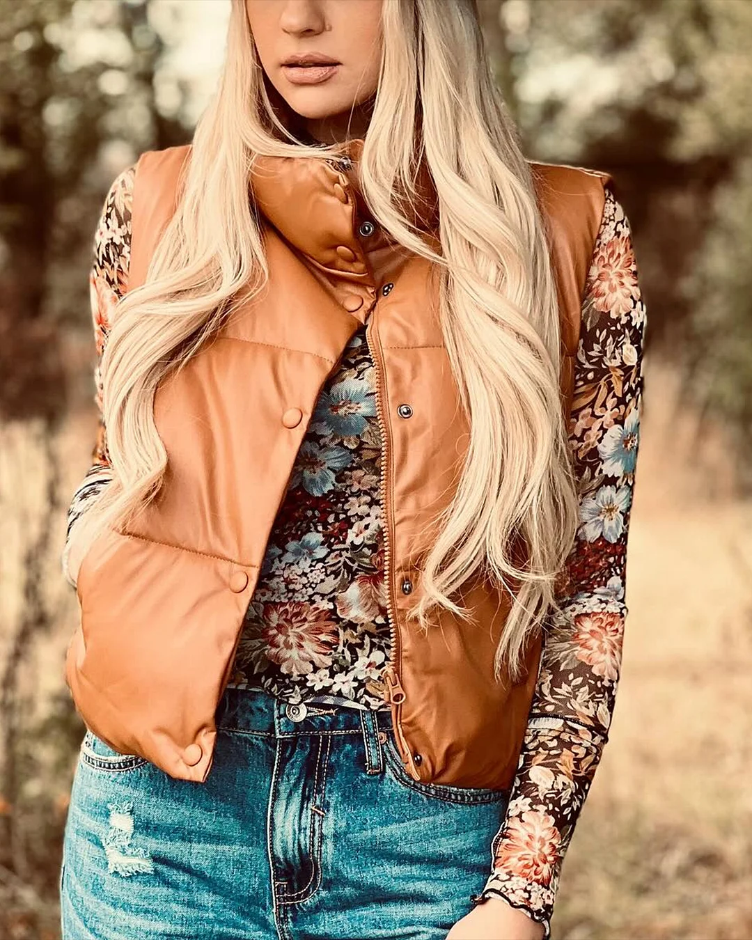 Women's Button-Zip Sleeveless Vest