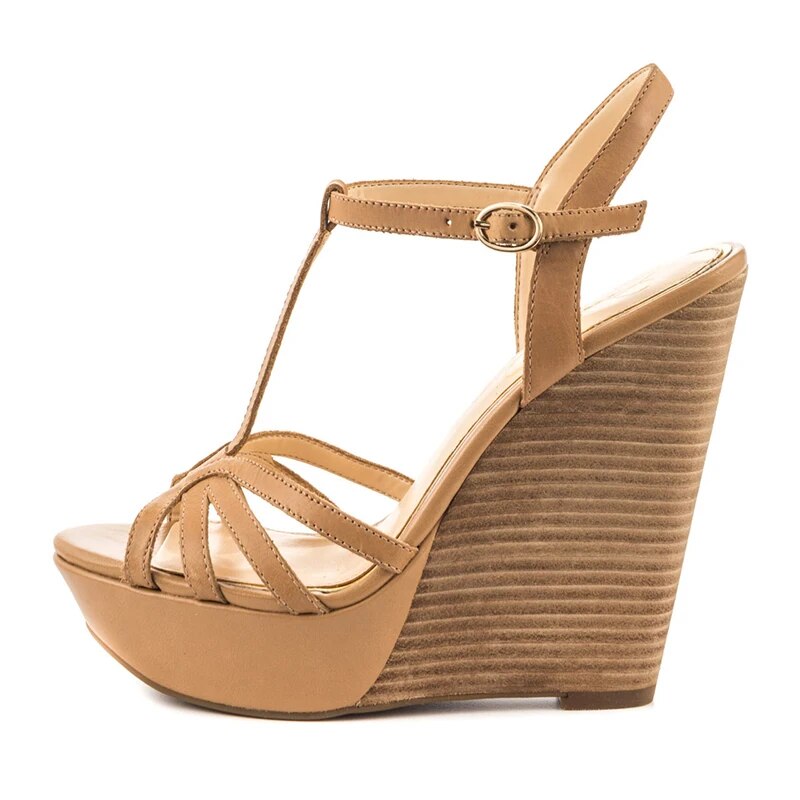 TAAFO The Open-Toe T-Wedge And Buckle Sandals Are And Versatile