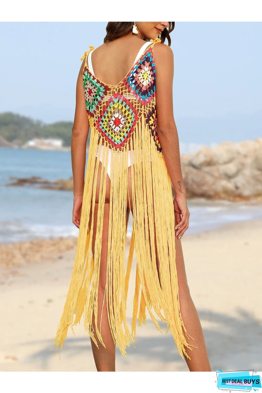 Fringe Spaghetti Strap Cover-Up