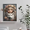 Diamond Painting-DIY Full Round Drill Cute Pet Girl