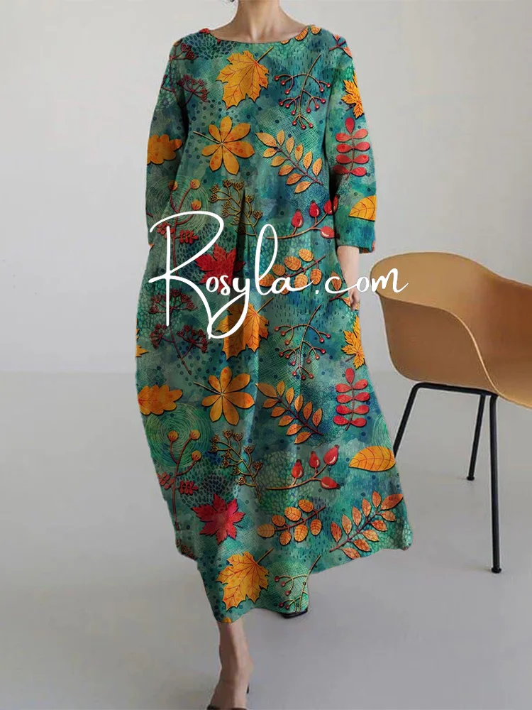 Women's Casual Autumn Elements Print Dress