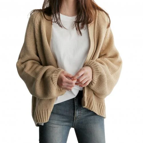Women's Sweaters Cardigans Autumn Winter New Casual Solid V-Neck Open Stitch Loose Sweater Jacket Female Knit Coat
