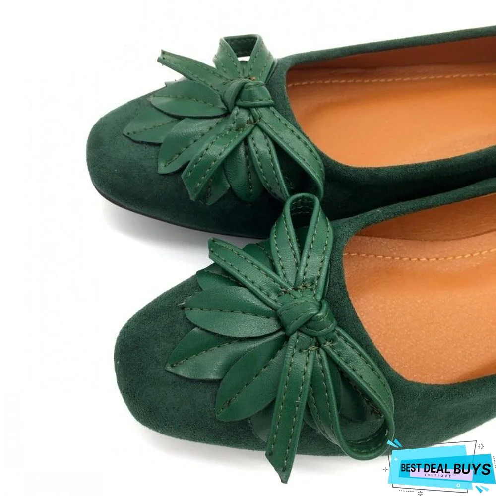 Women Ballet Flats Slip-On Bowtie Work Flats Shoes