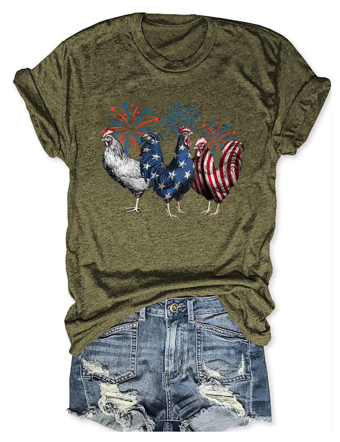 Patriotic USA Chicken 4th Of July T-shirt
