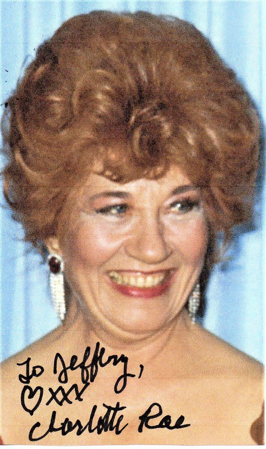 Charlotte Rae Original Autographed 4 x 6 in. Paper Photo Poster painting