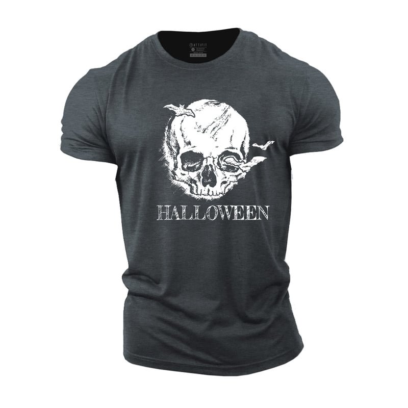Cotton Halloween Skull Graphic T-shirts tacday