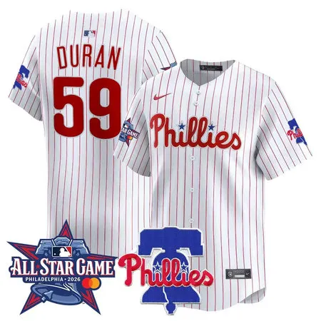 Men's Philadelphia Phillies #59 Jhoan Duran White 2026 MLB All-Star Jersey 9AB5