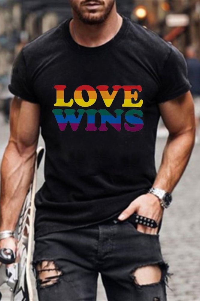 Tiboyz Rainbow LOVE WINS Crew Neck T Shirts