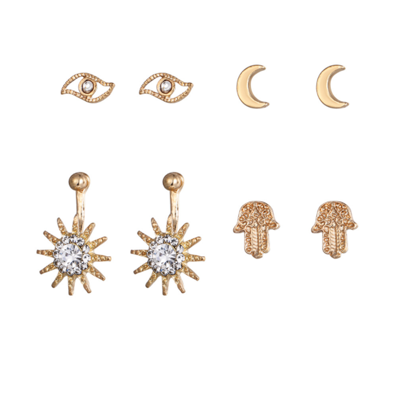   Fashion sun moon Fati's hand earring set - Neojana