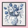 (Stamped/Counted) Blue And White Porcelain Vase-11CT Cross Stitch 45*45cm