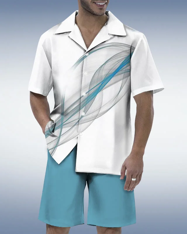 Suitmens Men's Contrasting Geometry Shirt Set  0290