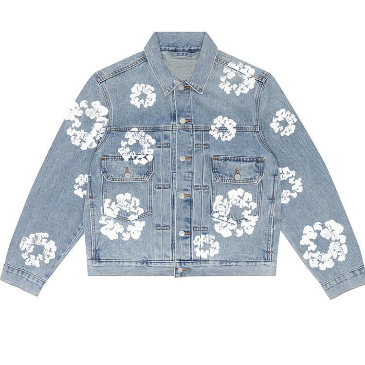 Kapok Pattern Print Jacket High Street Denim Tears Jacket at Hiphopee