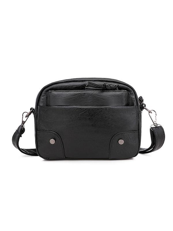 Vintage Washed Leather Utility Crossbody Bag