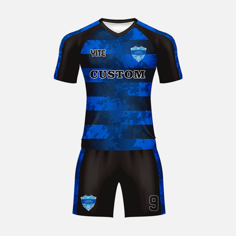 YITE | YTZQ038-Blue  And Black Soccer Uniforms