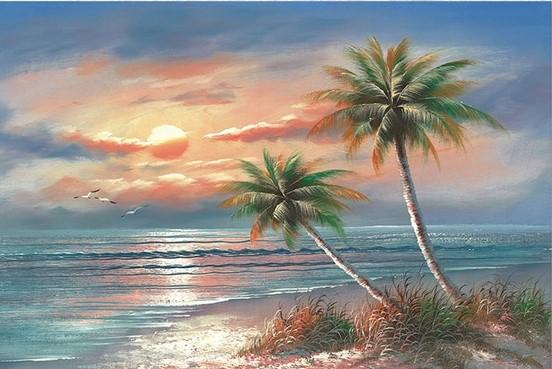 

Coconut Trees on Beach – Paint By Numbers - 40*50CM, 501 Original