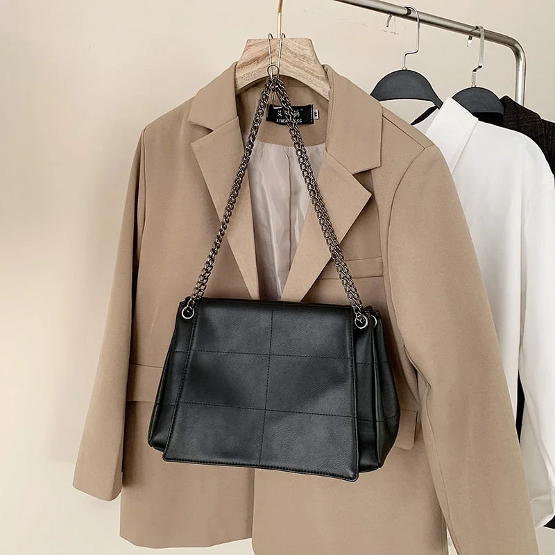 Lattice Designer Luxury Fashion Women Small Crossbody Shoulder Bags Chain PU Leather Kawaii Tote Handbags For Female Branded