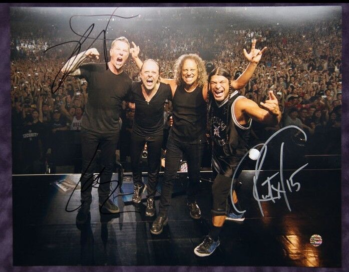 GFA Kirk Trujillo & Lars Ulrich * METALLICA * Signed 11x14 Photo Poster painting M1 COA