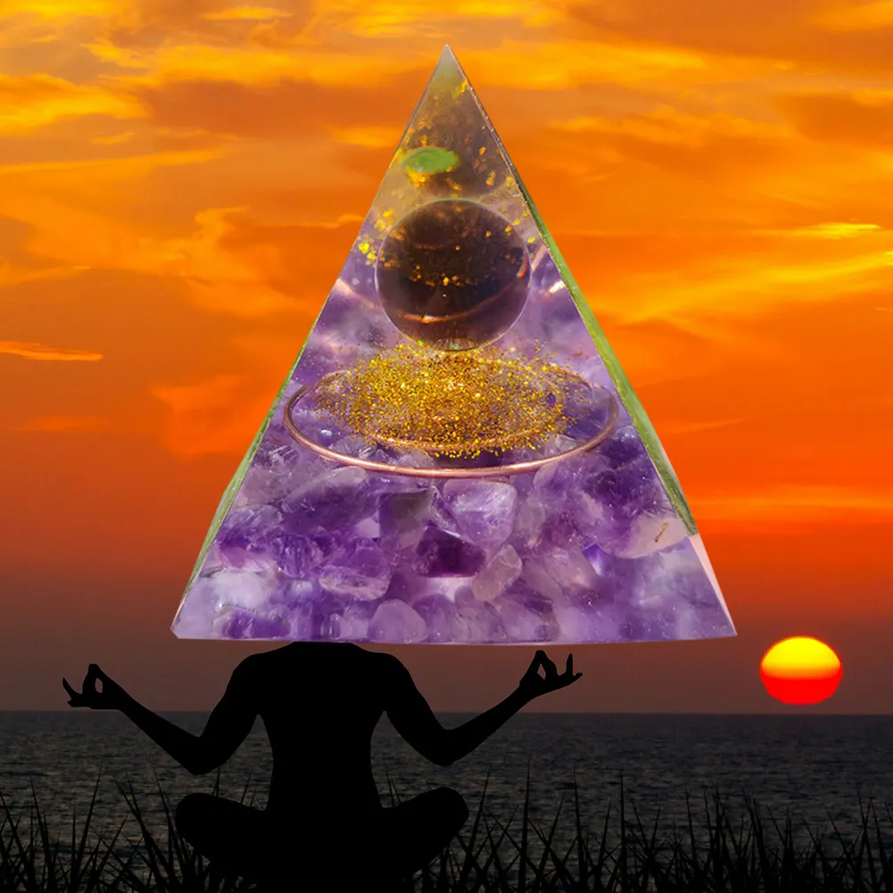 5cm Natural Stone Orgonite Pyramid Heal Crystal Orgone Energy Generator (E)