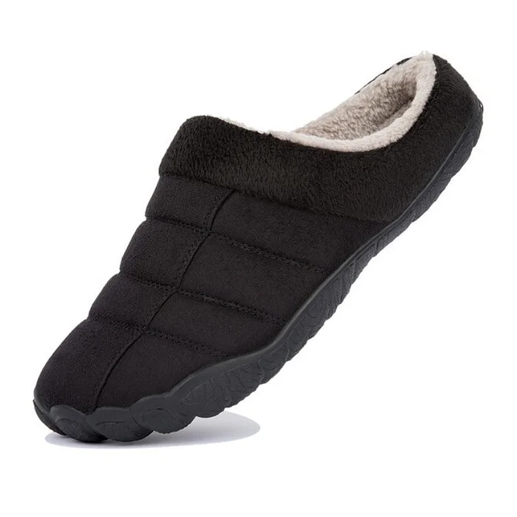 Winter Fur Slippers For Men Suede Interior Shoes Radinnoo.com