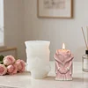 3D Rose Flower Mould Silicone Wave Spiral Candle Mould Reusable Easy To Demold for Wedding Valentine Day DIY Home Decor Gift (Style B)