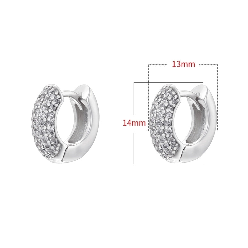 1 Pair Minimalist Commute Geometric Inlay Copper Zircon 18K Gold Plated Earrings