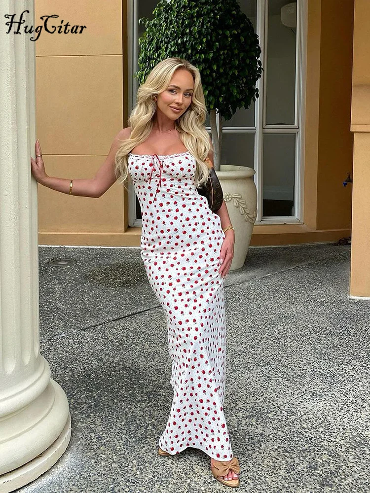 Women Elegant Floral Print Slips Backless Sexy Bodycon Outfits Birthday Party Maxi Prom Dress 