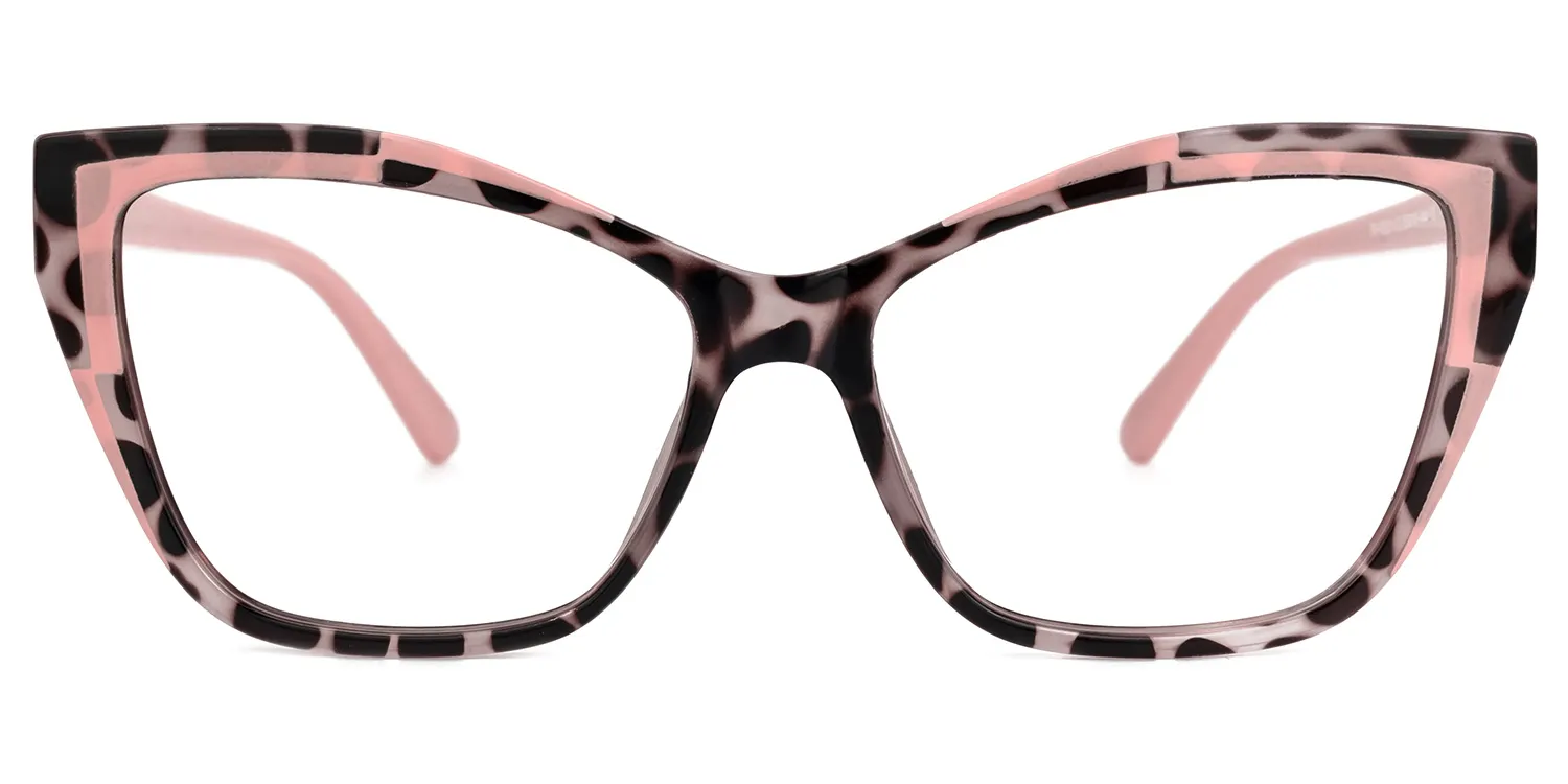 Kenisha Rosa-Tortoise Cateye Brille Rosa-Tortoise