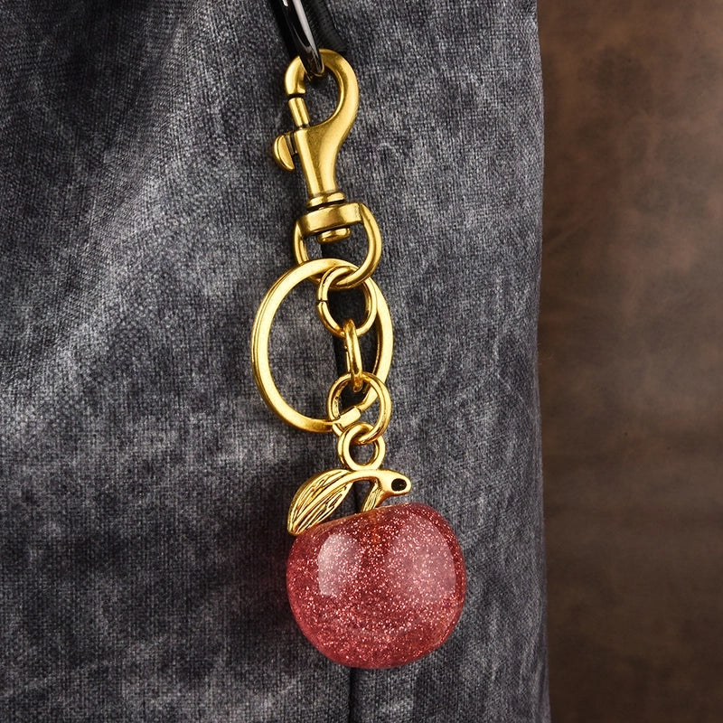 Cute Apple Alloy Women’s Bag Pendant Keychain