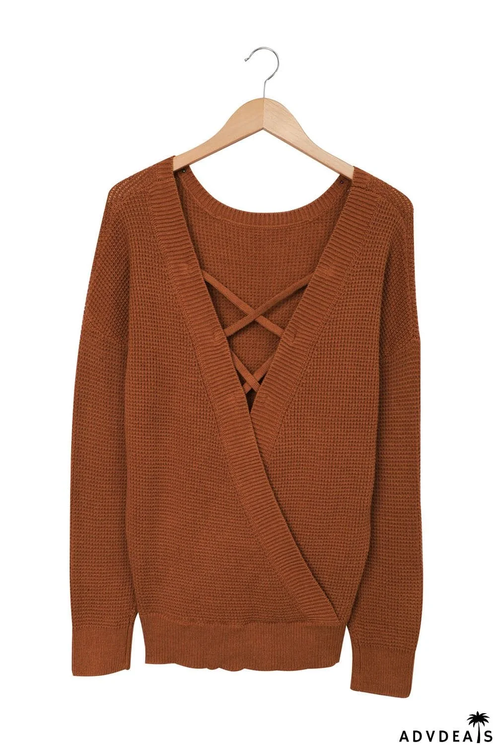 Cross Back Hollow-out Sweater