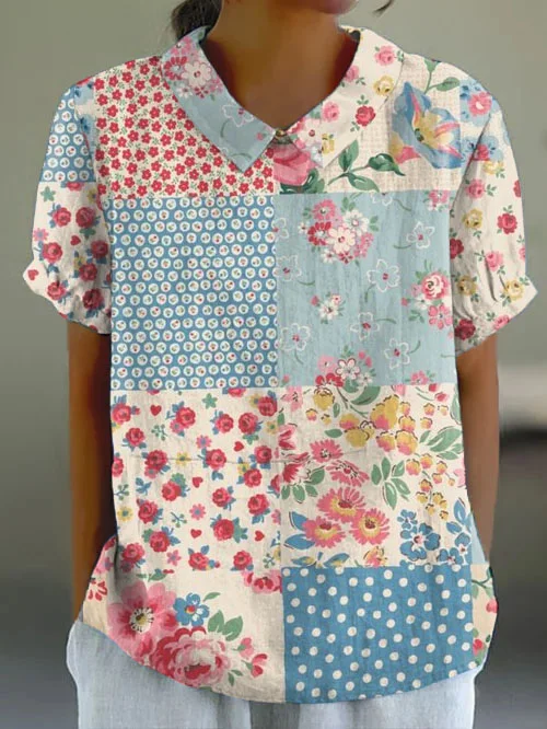Women's Spring and Summer Vintage Floral Tops