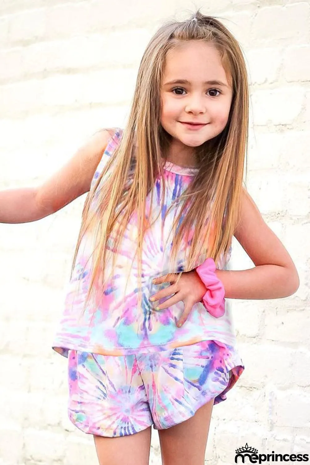 Tie dye Vest and Shorts Kid's Lounge Set