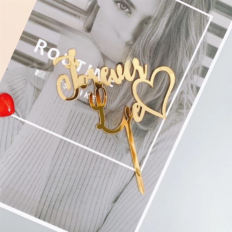 2 Pieces Valentine'S Day Elegant Lady Minimalist Letter Arylic Holiday Daily Selfie Cake Decorating Supplies Party Supplies Cake Decorating Supplies 1 Piece