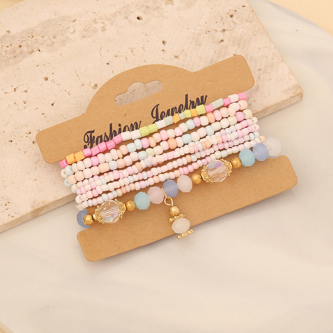 Women Droplet Glass Handmade Beaded Bracelets