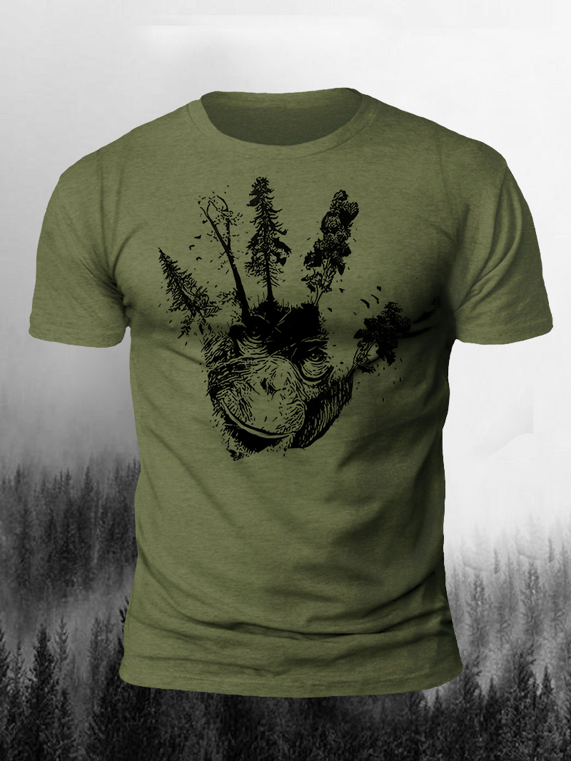 Monkey Woods Print Short Sleeve T-Shirt