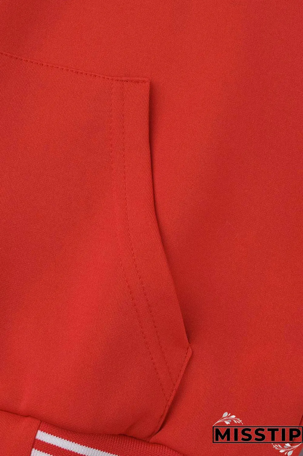 Red Casual Patchwork Cardigan Contrast Outerwear