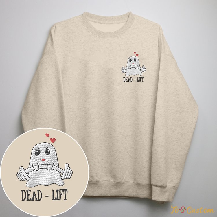 TOSCUSTOM™ Halloween Deadlift Personalized Crewneck Embroidered Gym Sweatshirt