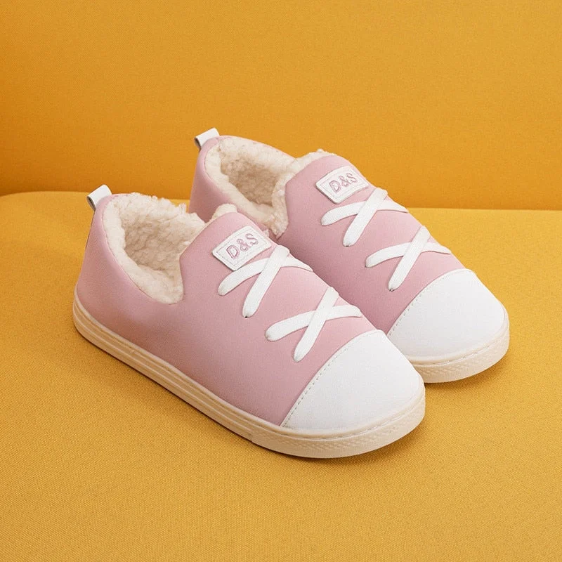 Comemore Man Women Winter Home Warm Cotton Slippers Couple Bedroom Indoor Sneakers New Woman Fluffy Slides Plush House Shoes 202