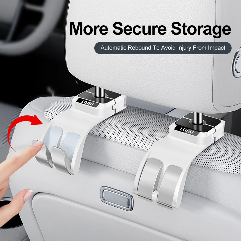 Car back seat storage hook for handbags and grocery bags