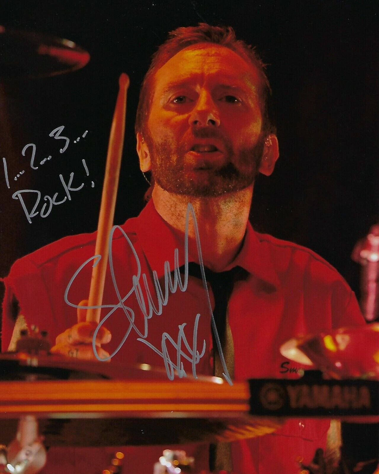 GFA Godsmack Drummer * SHANNON LARKIN * Signed Autograph 8x10 Photo Poster painting S1 COA