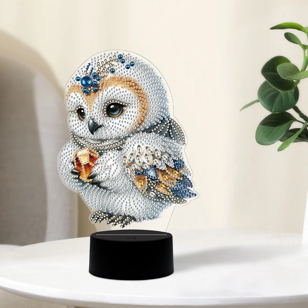 DIY Owl Butterfly Diamonds Painting Table Lamp 5D Diamond Painting Night Light