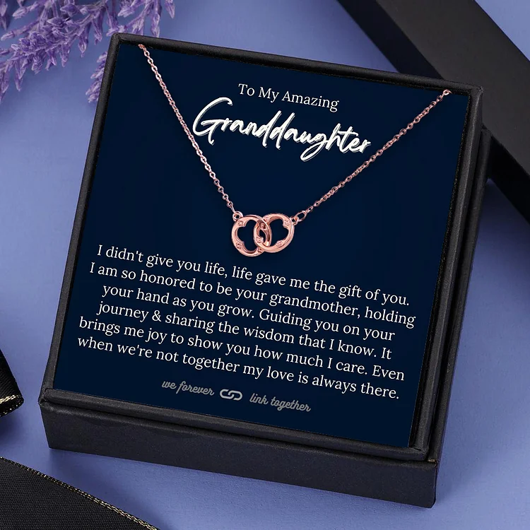 To My Granddaughter Interlocking Circle Necklace My Love Is Always There Gift Set
