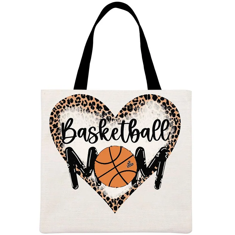 Basketball Mom Printed Linen Bag-Annaletters