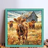 (US Only)Cattle Printed Cross Stitch Kit 40x40cm DIY 14CT Thread Art Needlework Decor