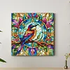 Framed Stained Glass Bird-Paint by Numbers Acrylic Painting 35*35CM With Color Box 5ML(24Colors)